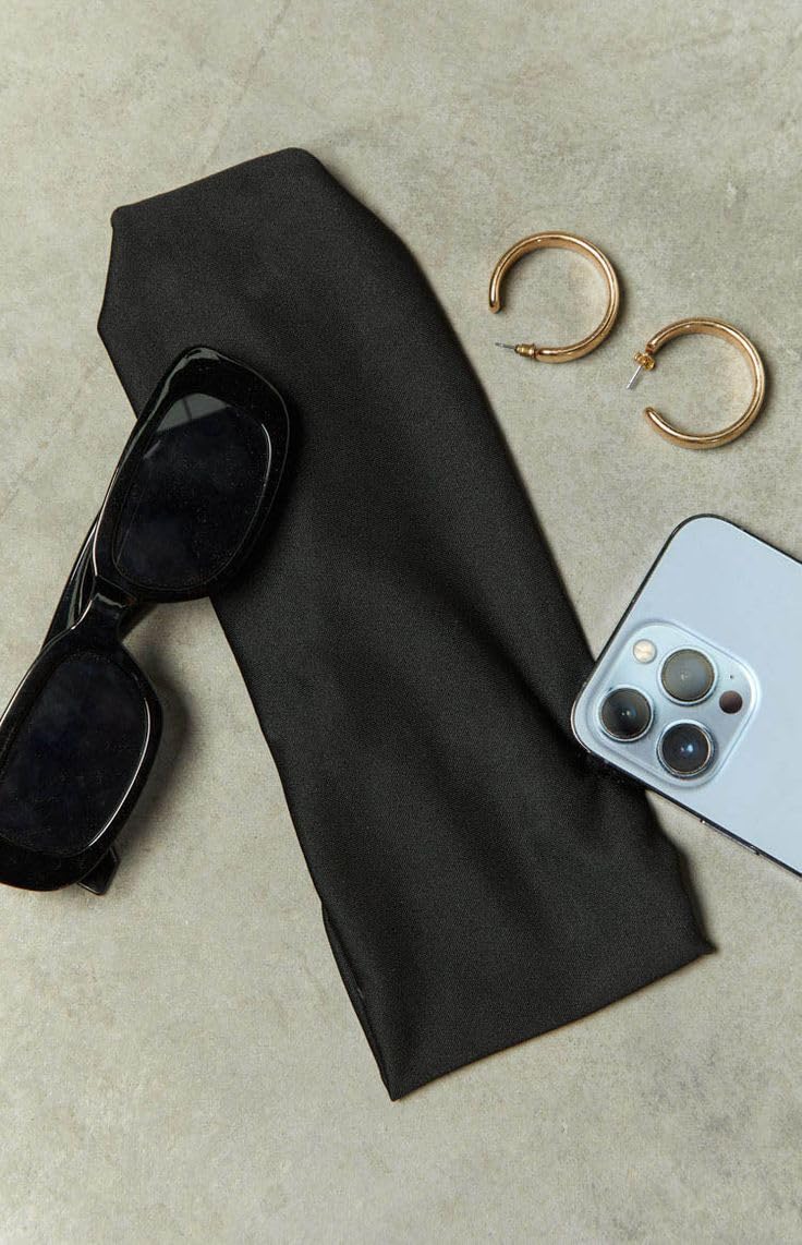  TERSE headbands styled with a fashionable outfit as a chic accessory.