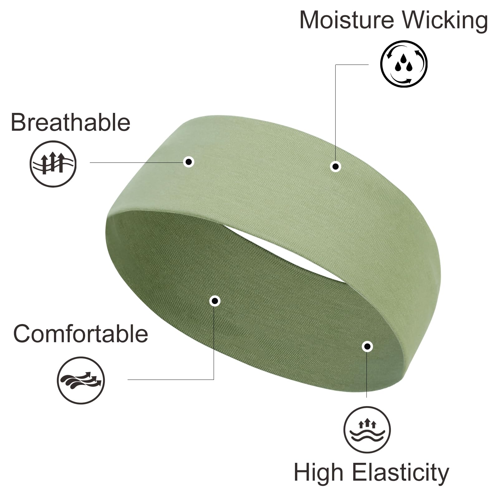 TERSE headbands non-slip-elastic-fit keep hair away during running or yoga.