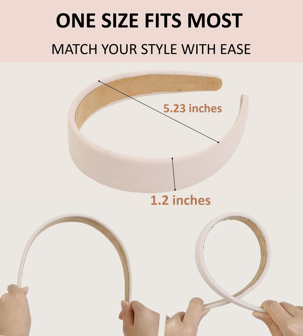 TERSE Headbands wide thick design on model for easy styling.