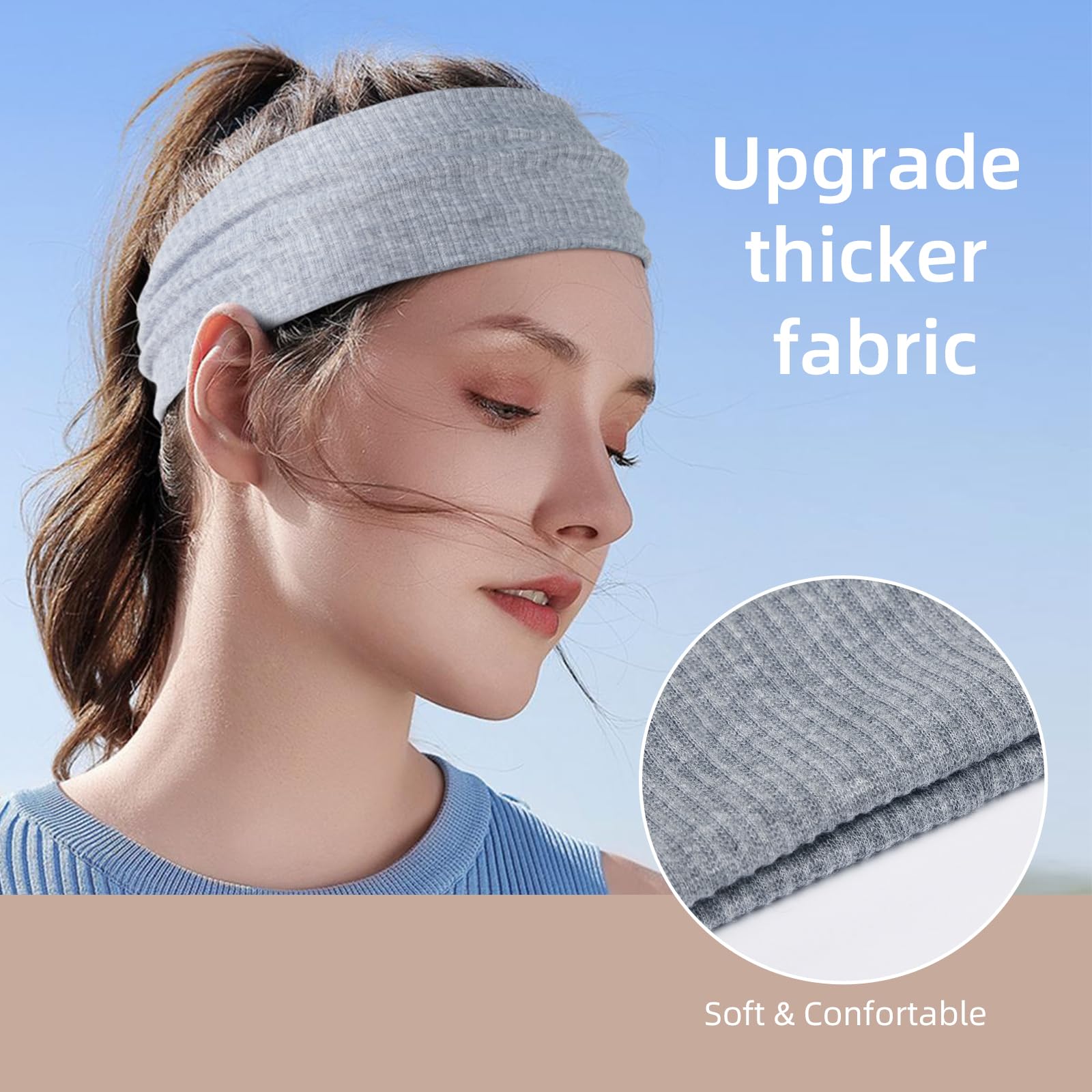 TERSE headbands during yoga workout showing secure non-slip grip