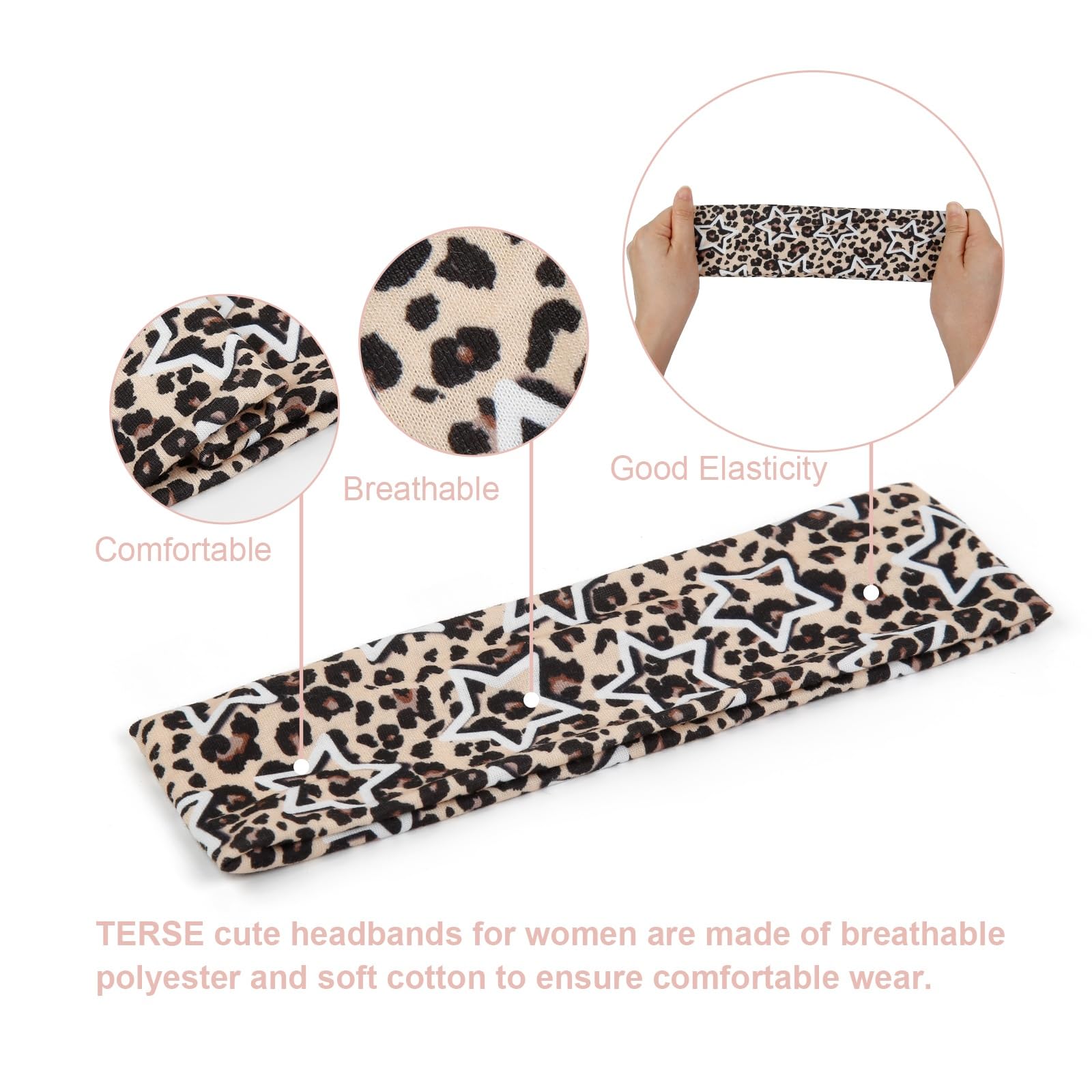 TERSE star-print headbands add playful flair and breathable wear.