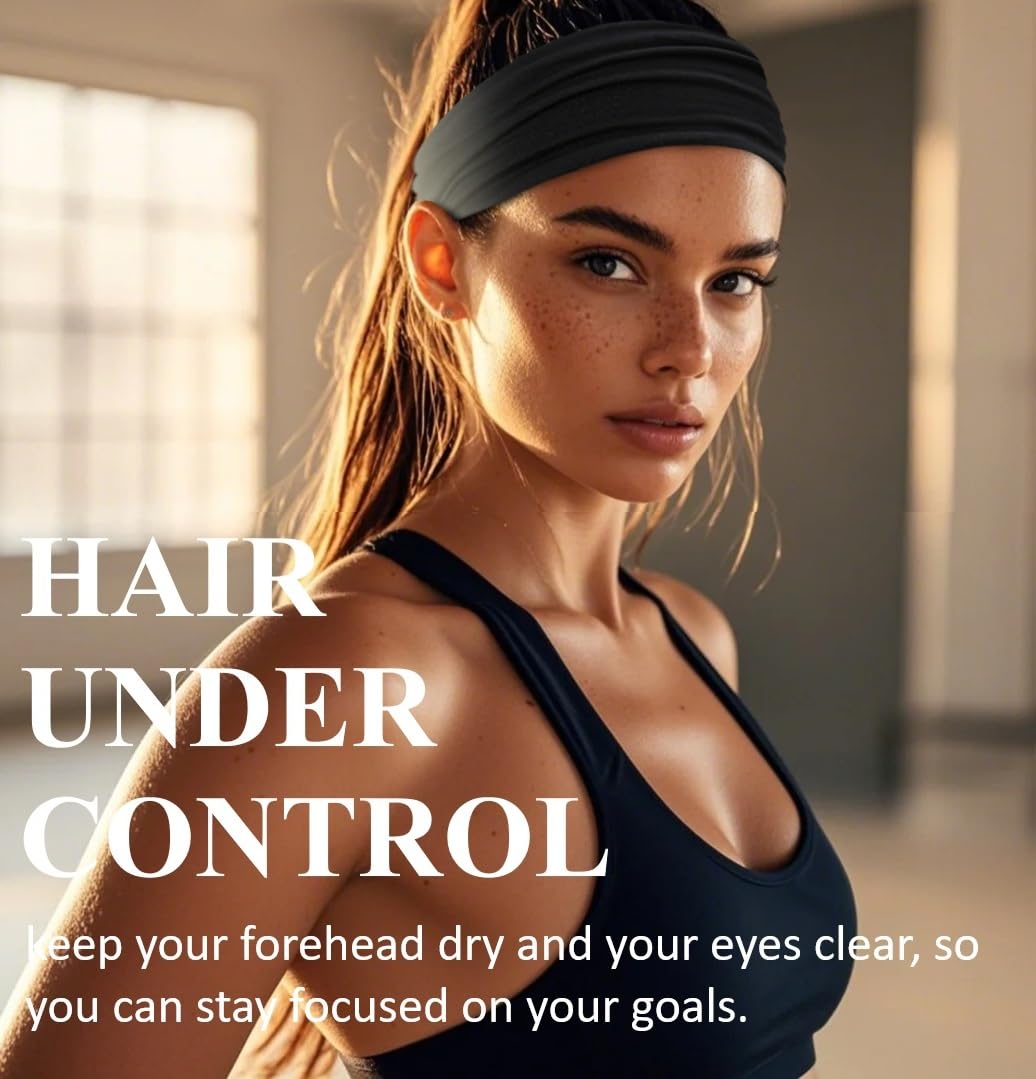 TERSE sweat band cotton-poly blend texture highlights breathable comfort during training.