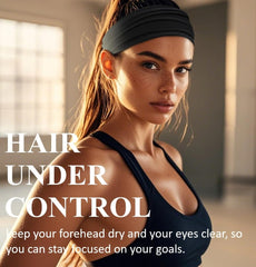TERSE sweat band cotton-poly blend texture highlights breathable comfort during training.