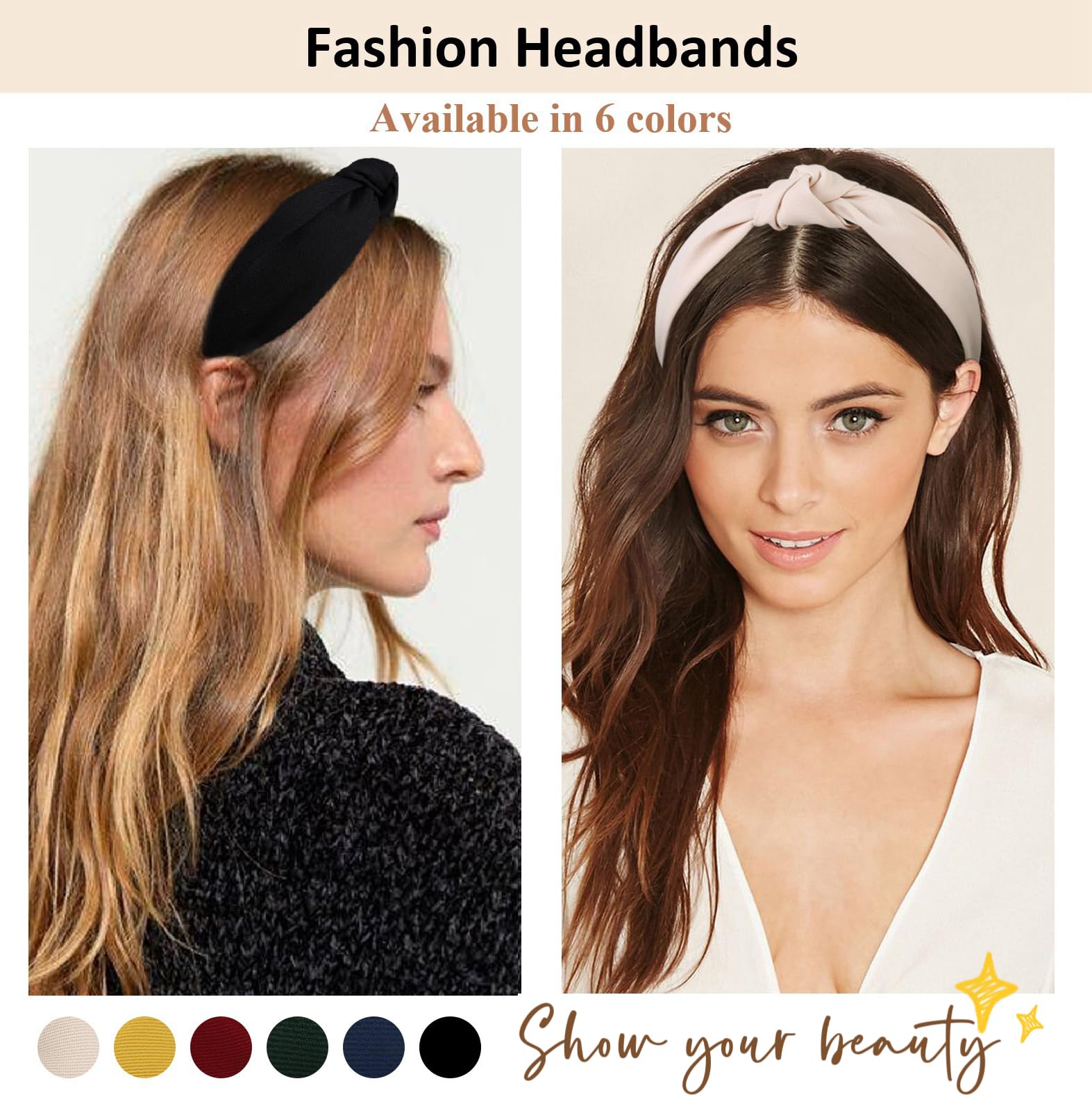 TERSE women's headbands elastic fabric stay in place through daily activities.