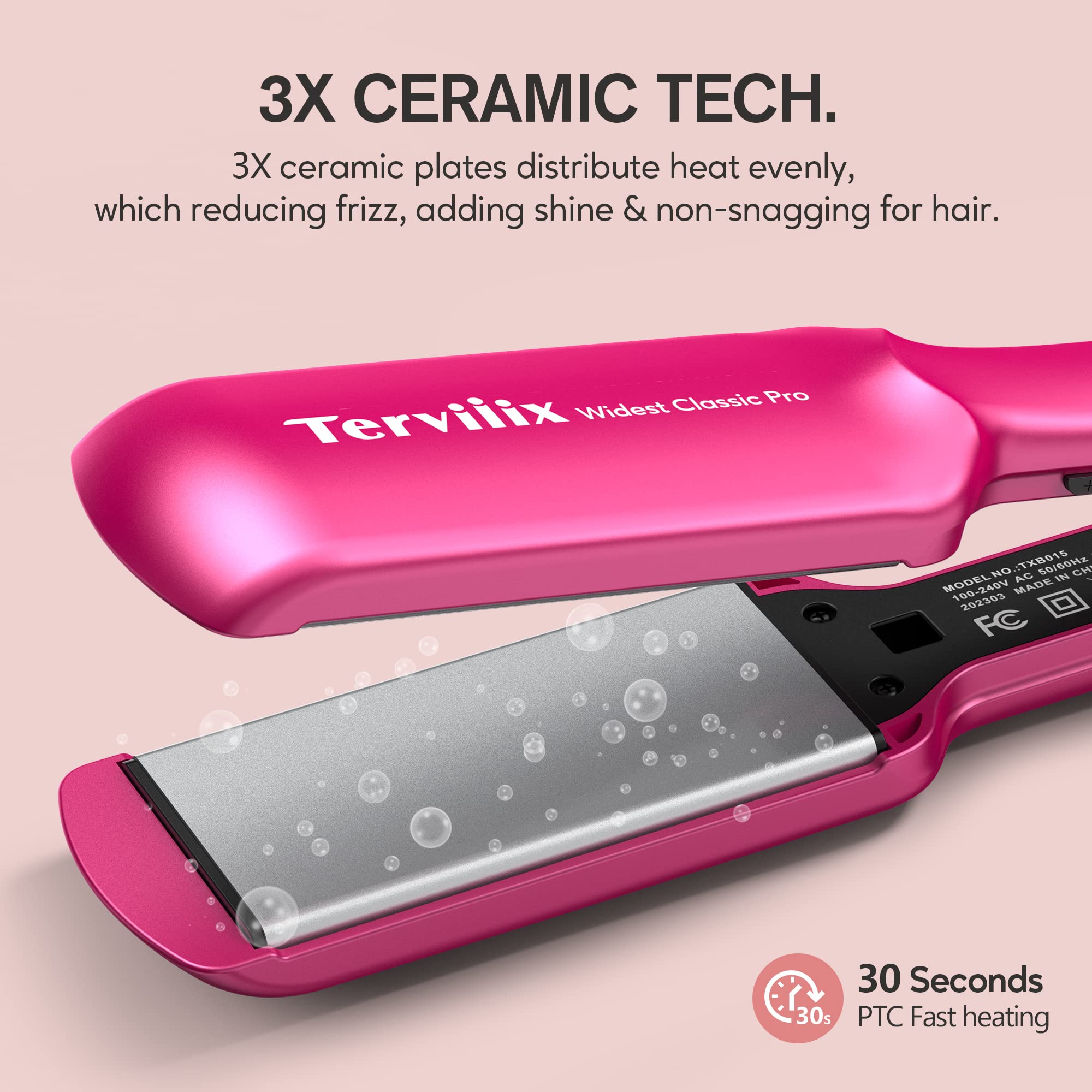 Terviiix-ptc-heating-30s warms quickly for efficient styling.