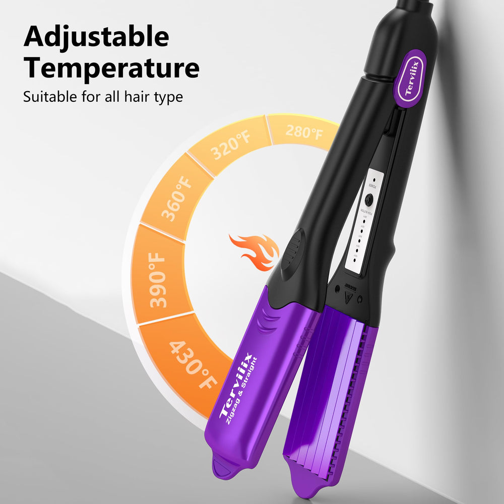 Terviiix crimper heat settings display for precise styling control