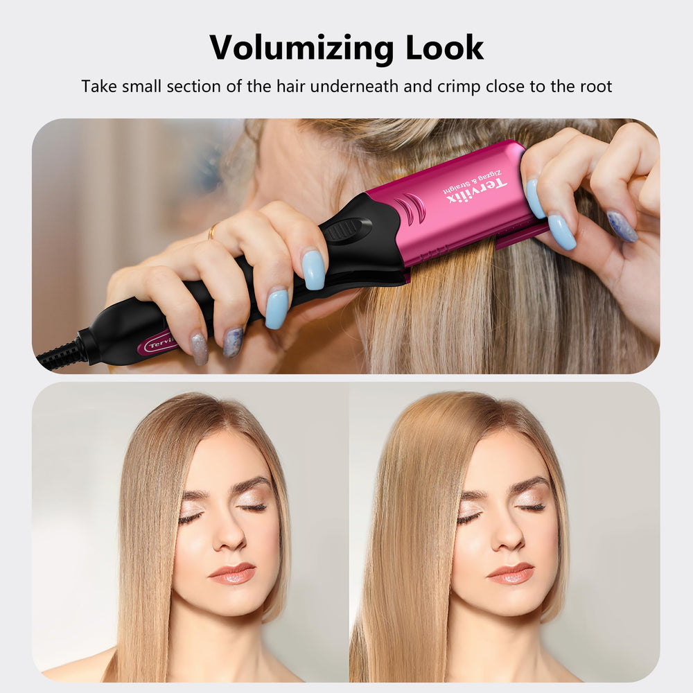 Terviiix crimper keratin argan coated plates offer gentler styling with moisturizing nourishment.