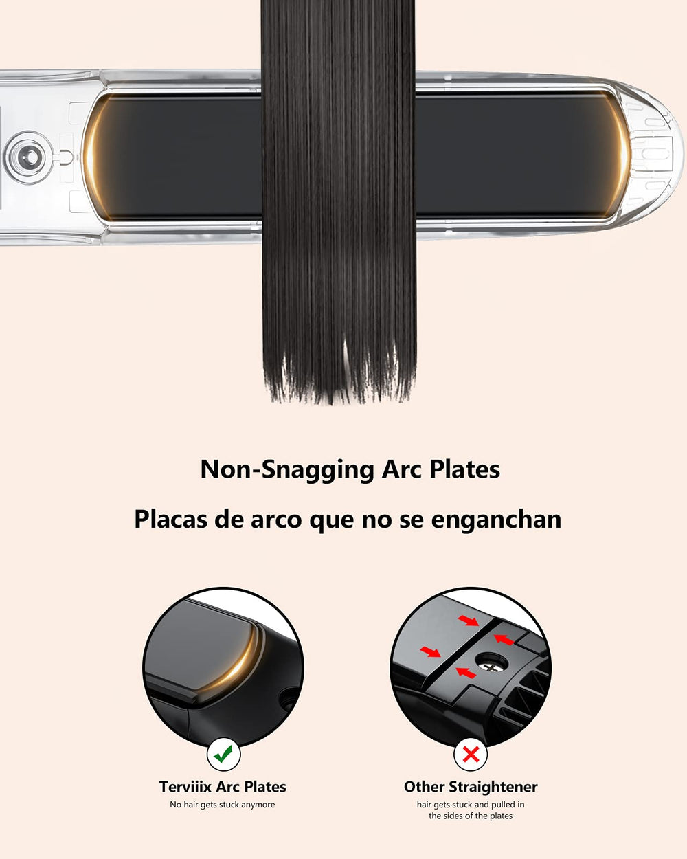 Terviiix adjustable 320-450°F settings for hair types