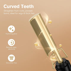 Terviiix hot comb shows adjustable heat up to 450°F for precise styling.