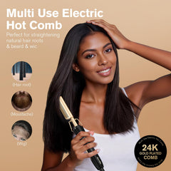 Terviiix hot comb teeth infused with keratin and argan oil for smoother results.