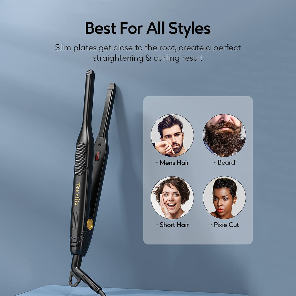 Terviiix Pencil Flat Iron heats up in seconds for quick touch-ups