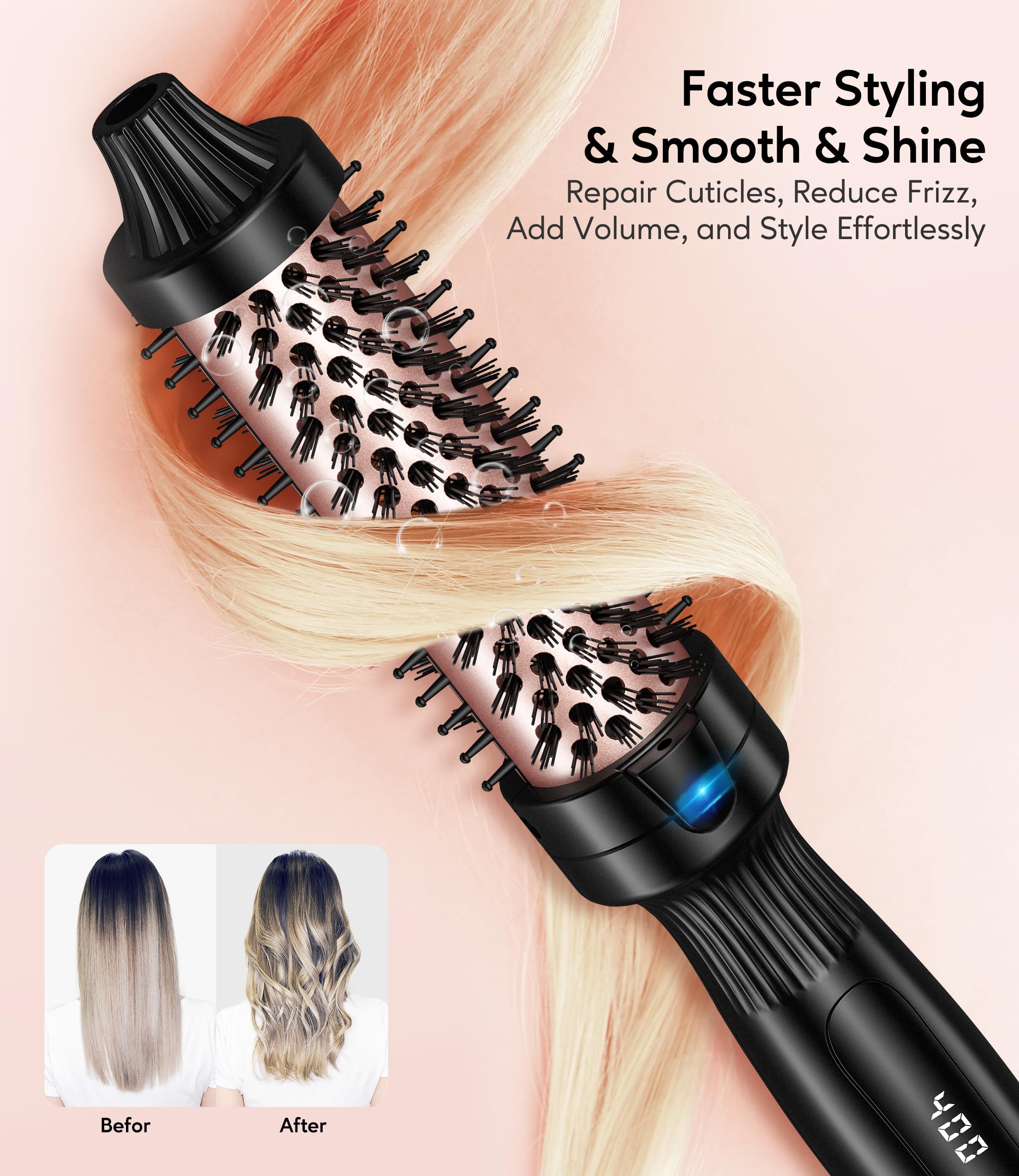 Terviiix round ergonomic handle ensures comfortable styling and reduced fatigue.