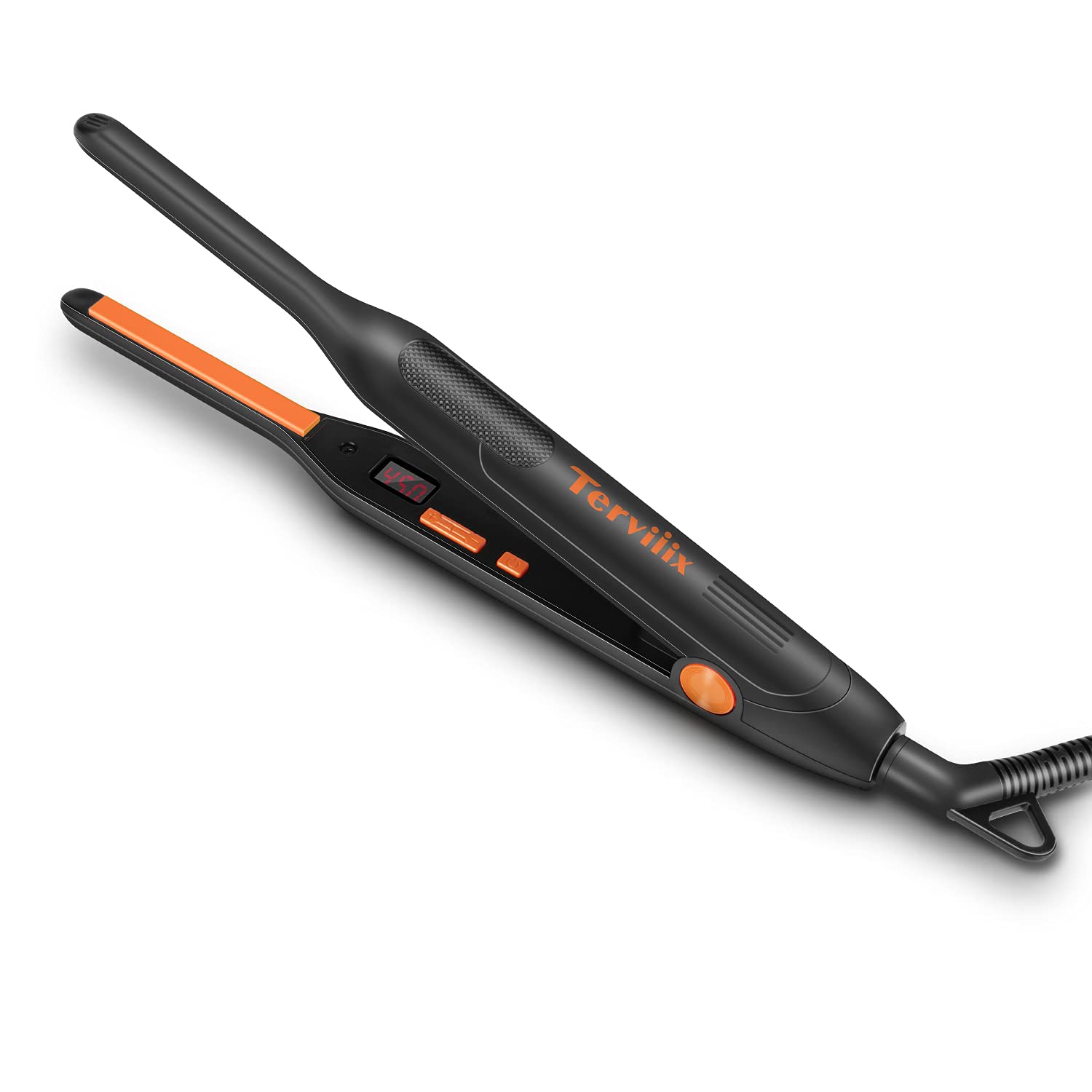 Terviiix small flat iron with temperature display enables precise styling control.