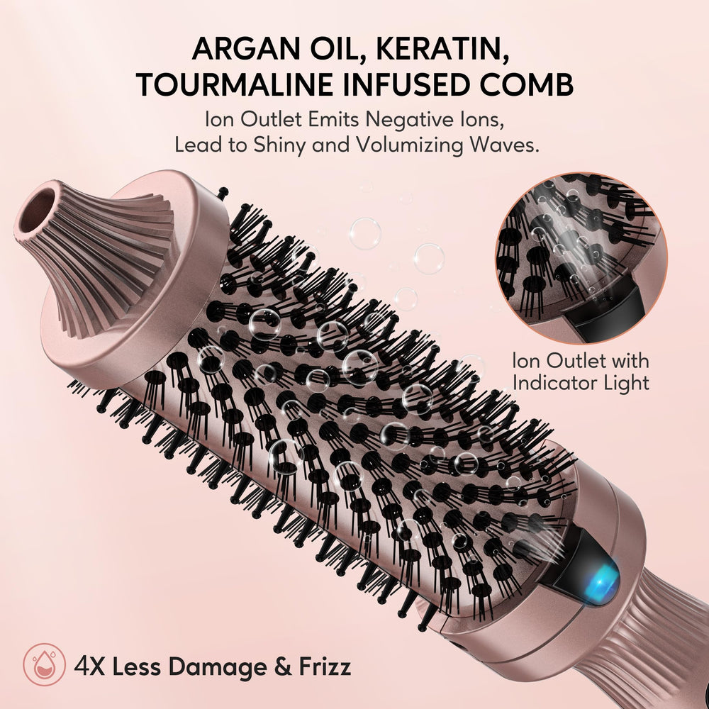 Terviiix anti-scald bristles reduce snagging during styling sessions.
