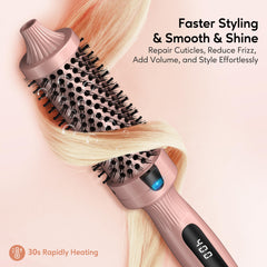 Terviiix thermal brush digital display shows precise heat settings for styling.