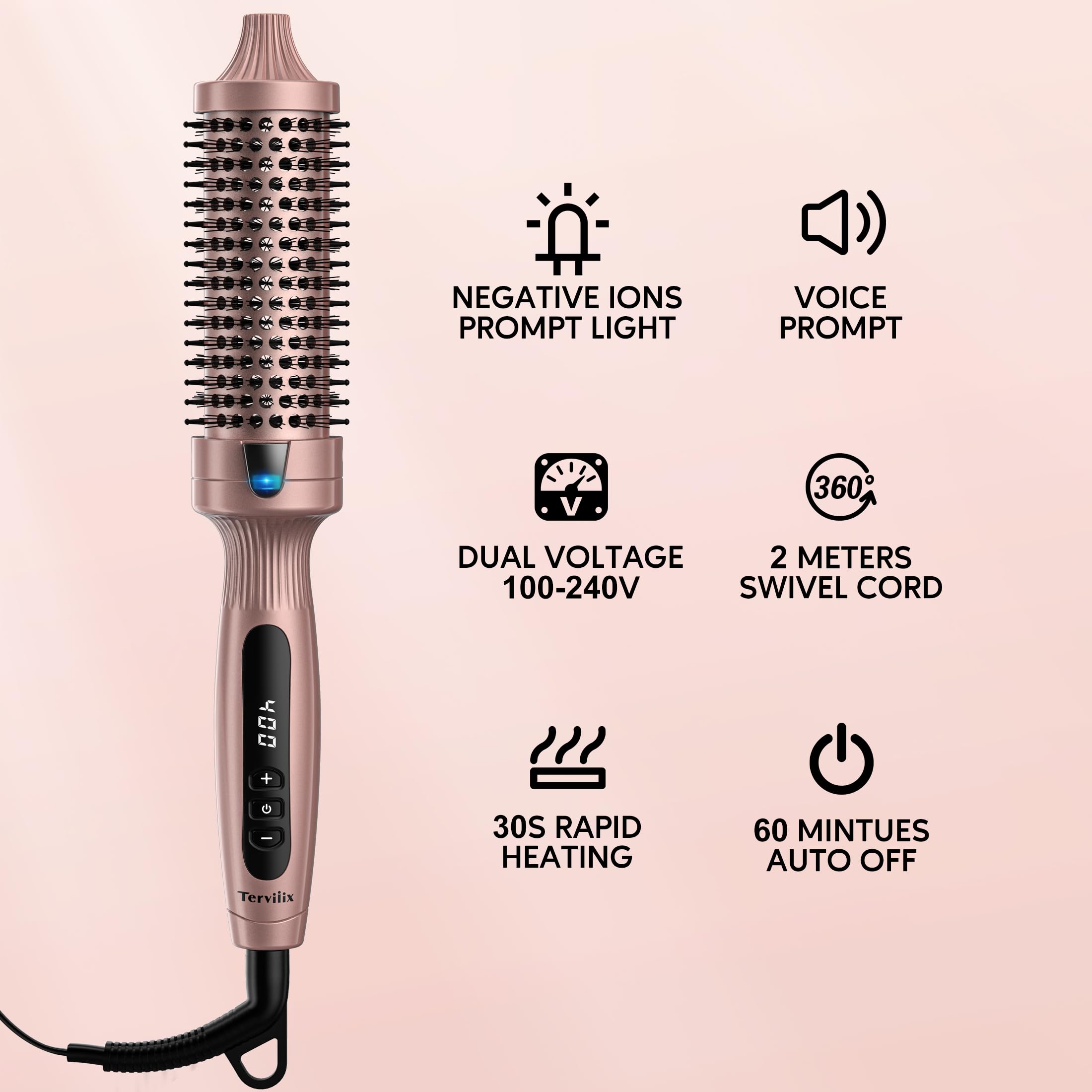 Terviiix dual voltage design supports travel with world-ready compatibility.