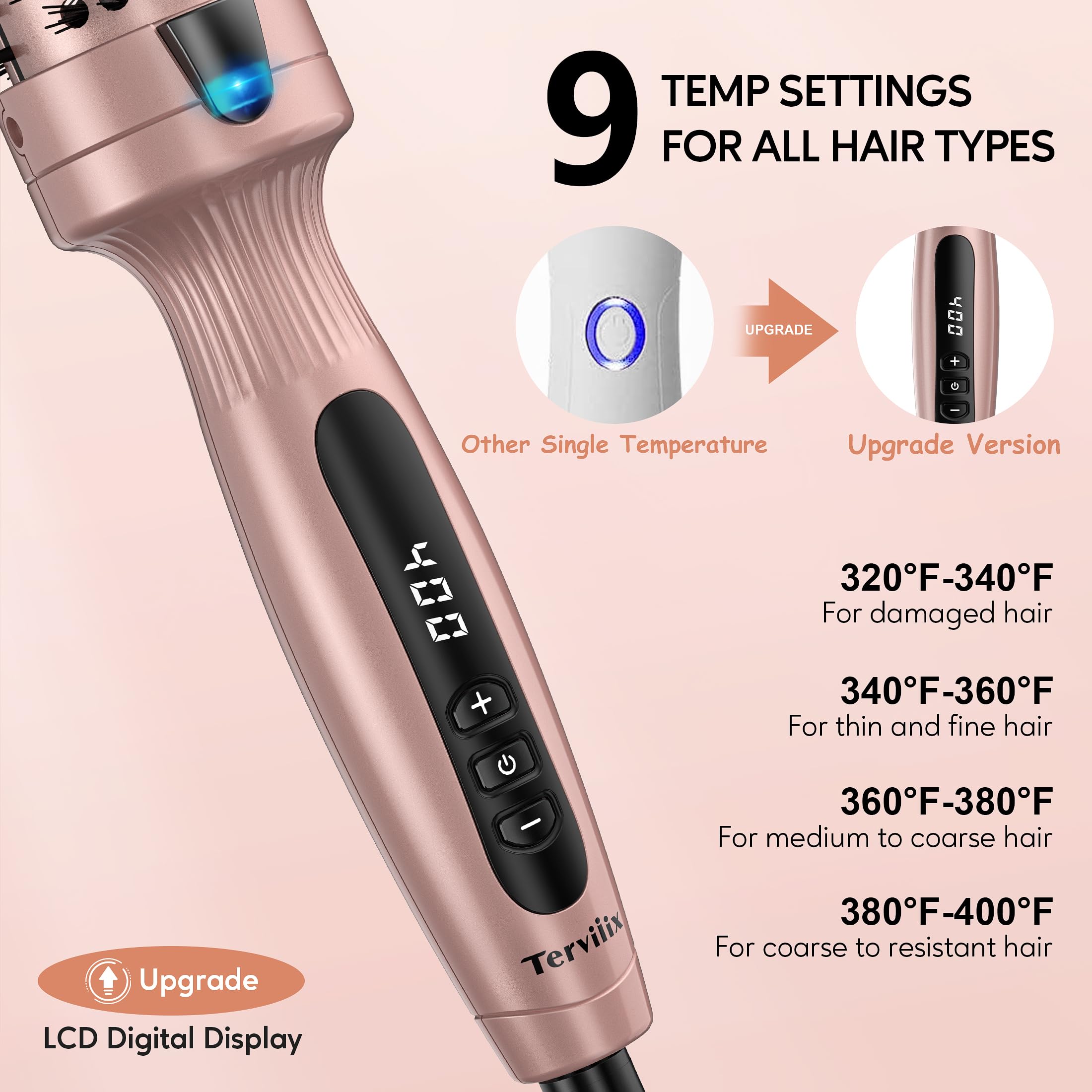 Terviiix round head supports natural, evenly distributed curls.
