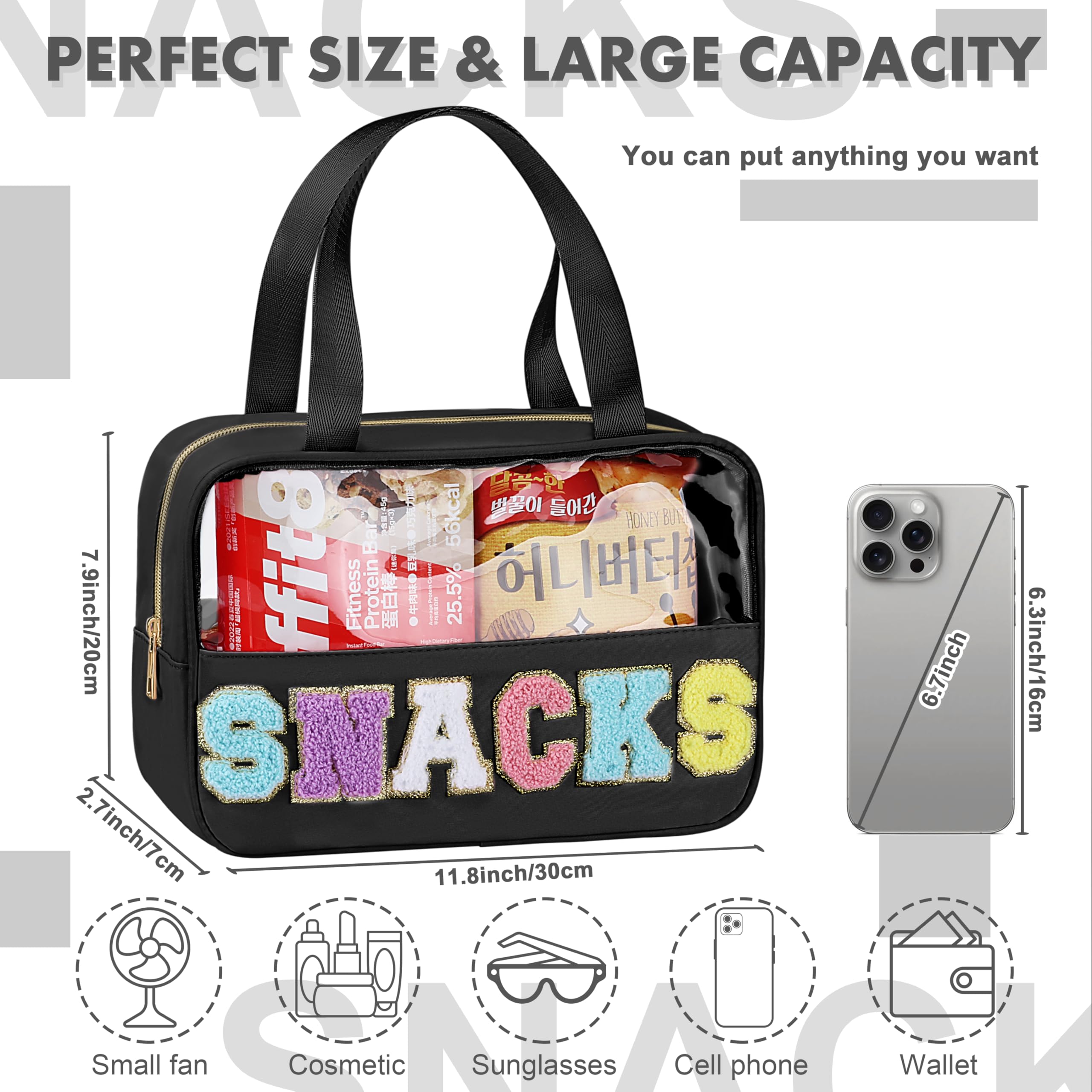 TESAFNG clear cosmetic bag waterproof material keeps belongings visible and protected during trips.