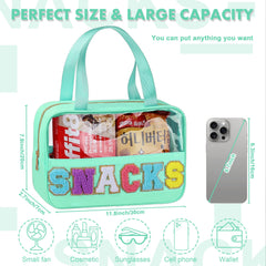 TESAFNG snack bag chenille-patch-detail highlights securely sewn letters for a stylish look.