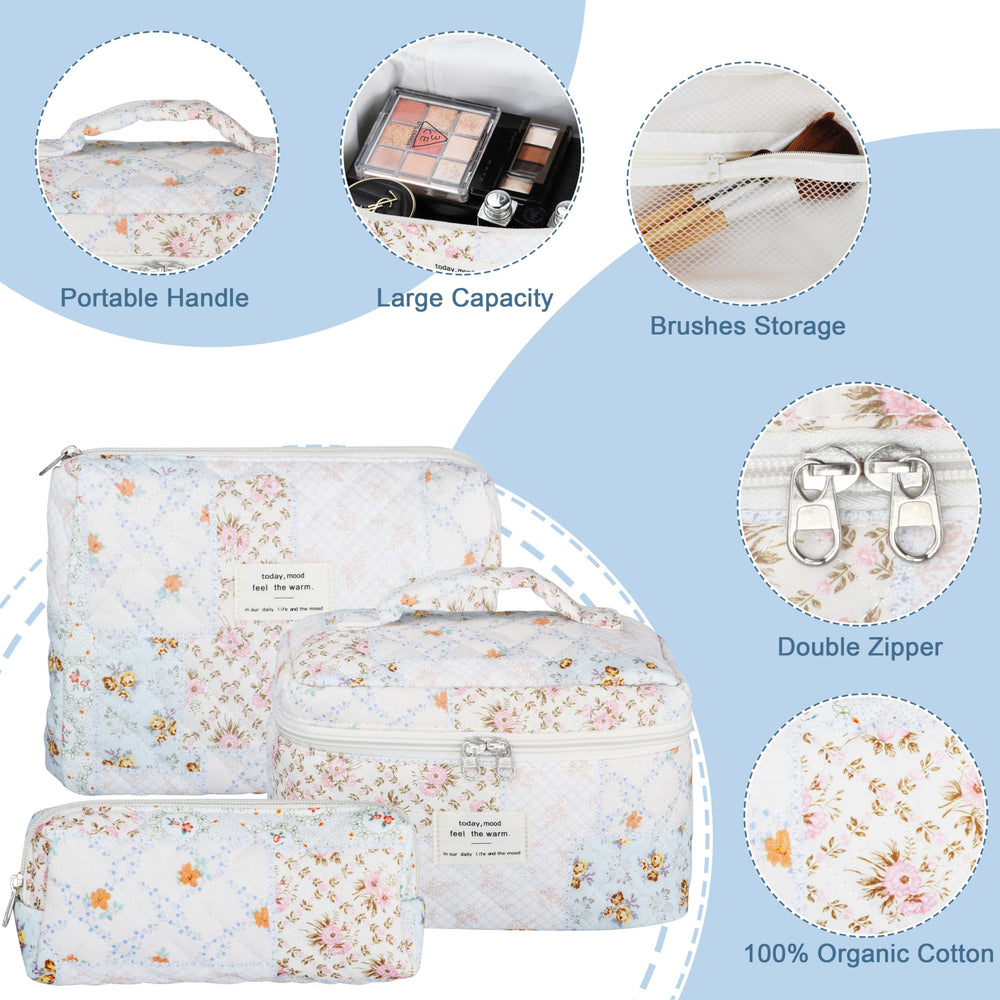 TESAFNG travel toiletry organizer with flower pattern keeps items protected
