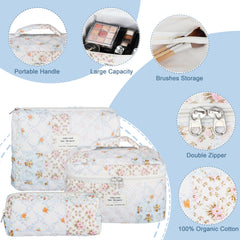 TESAFNG travel toiletry organizer with flower pattern keeps items protected