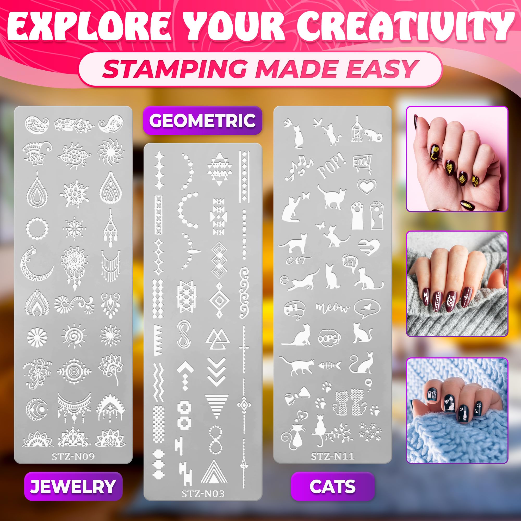 Tesorrio nail stamping plate butterflies design for delicate, decorative nails