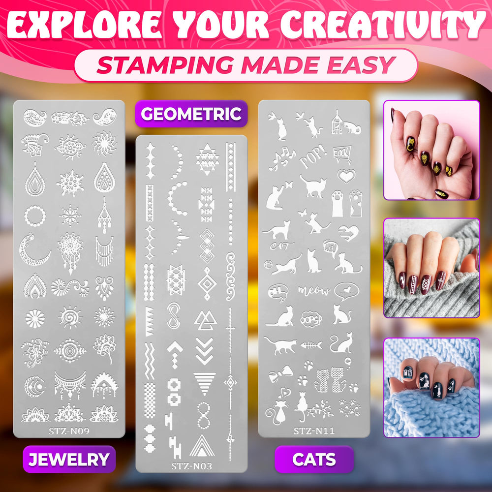 Tesorrio nail stamping plate butterflies design for delicate, decorative nails