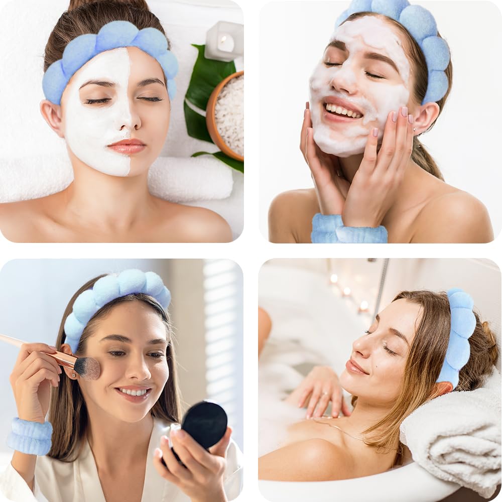 Tetizo spa headband blue non-slip fit holds hair securely during routines