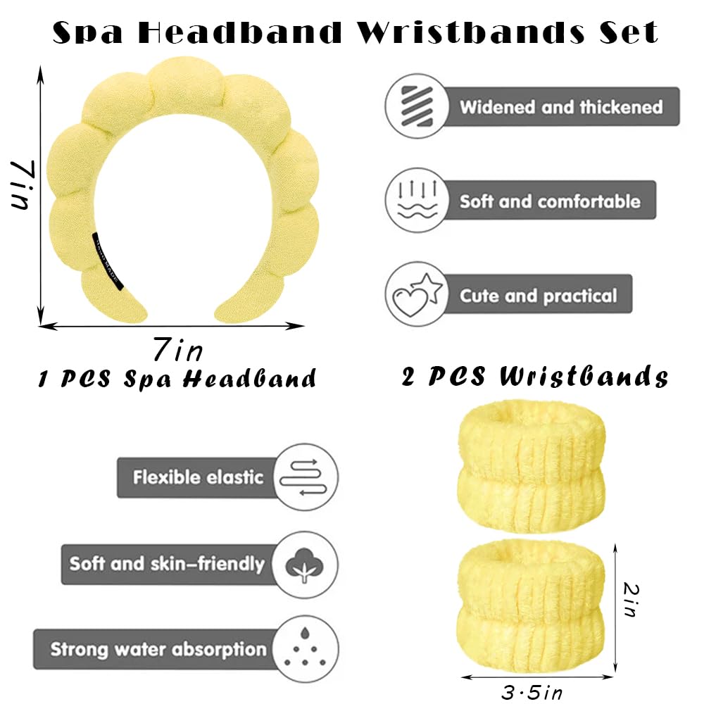 Tetizo Spa Wristband yellow absorbent captures drips during skincare