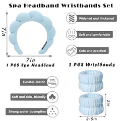 Tetizo spa wristband blue microfiber absorbent protects sleeves from moisture