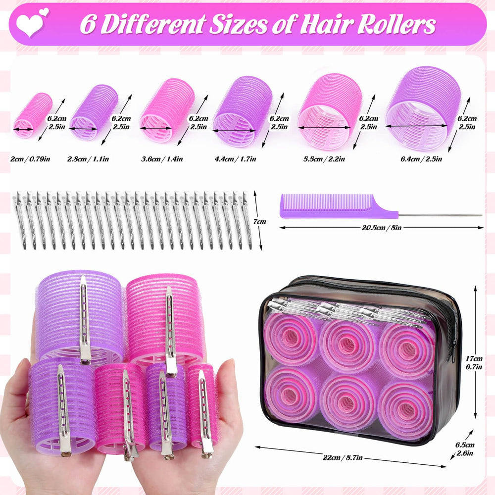 Tetutor six sizes diameters close-up highlights diverse curl textures for different looks