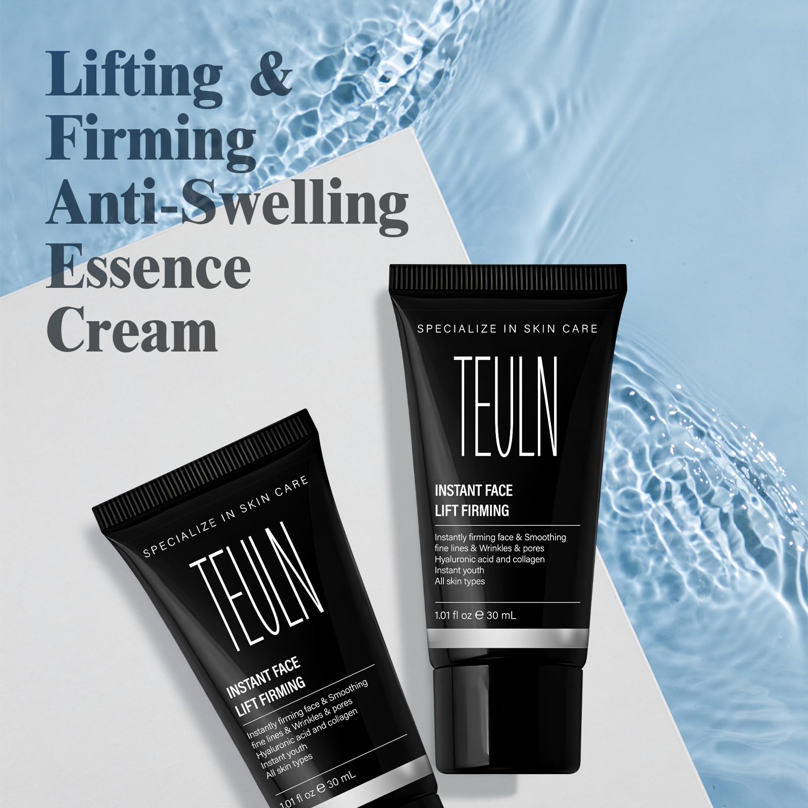 TEULN 2.0 bottle with cream demonstrates lifting and contouring use