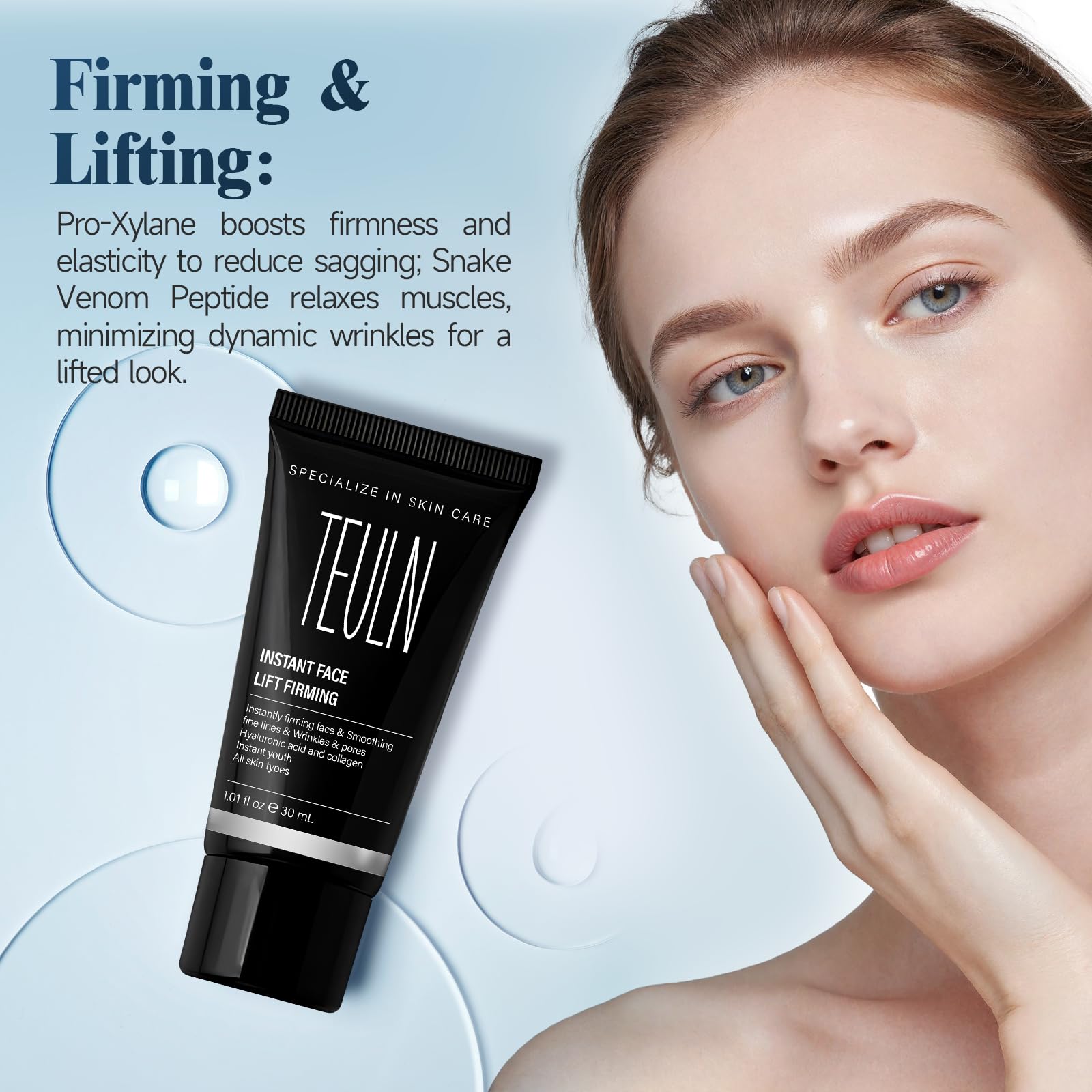 TEULN 2.0 cream swirls on hand conveying hydration and instant smoothing potential