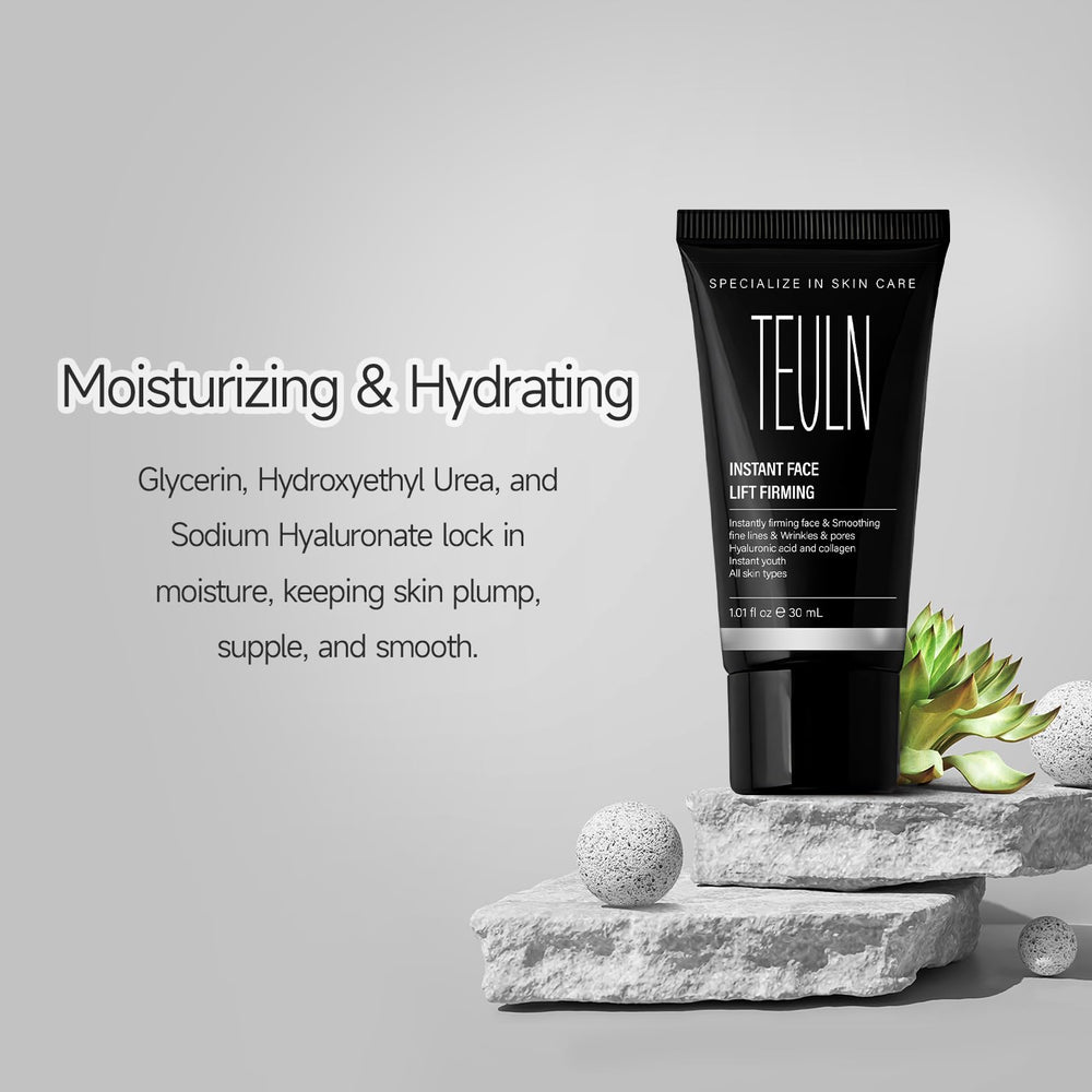 TEULN 2.0 skin-tightening cream texture close-up suggests deep hydration