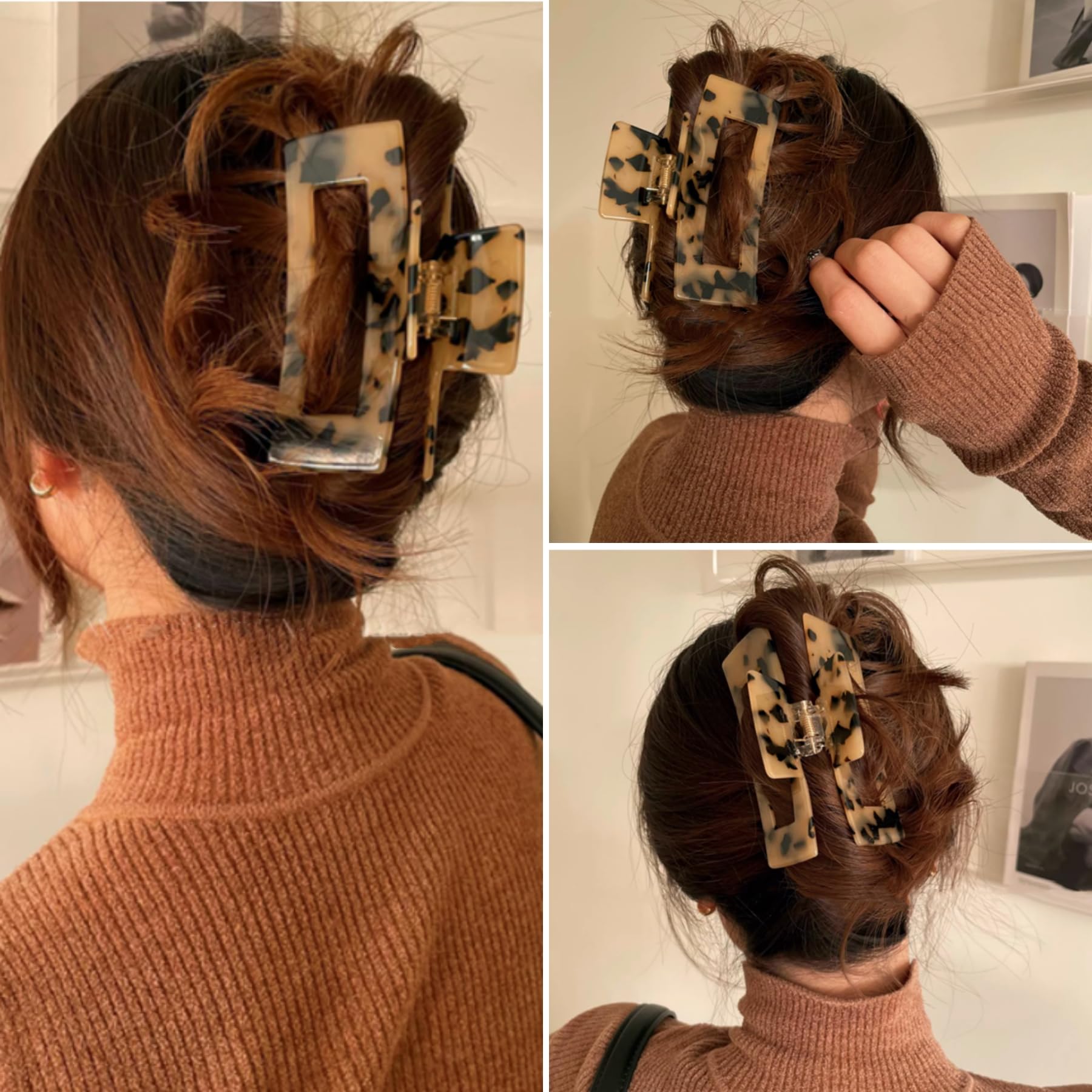 Textention gift-pack claw clip includes hair tie
