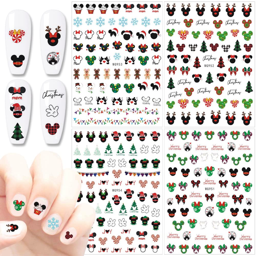 Tezocr Christmas nail stickers 4-sheet package for quick holiday nails