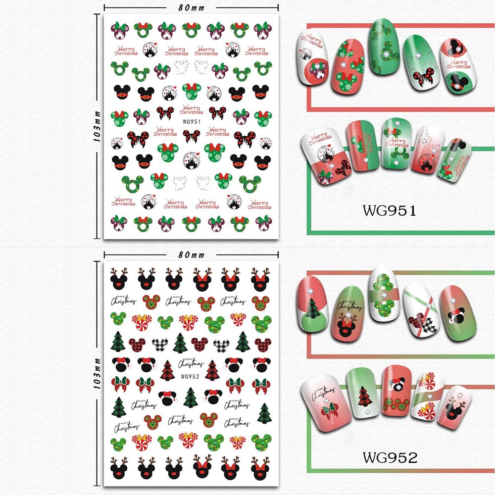 Tezocr Christmas nail stickers with tree and snowflake designs for festive looks