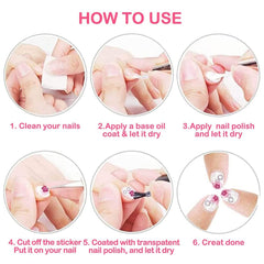 Tezocr nail stickers show easy application using tweezers for clean transfer