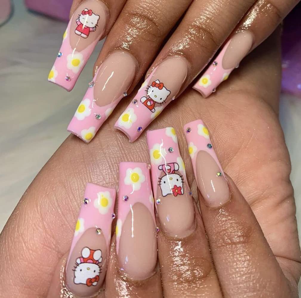 Tezocr cat theme decals compatible with UV nail designs.