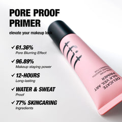 TFIT Delicate Silk Veil Art Primer blur finish demonstrates pore minimization for a refined matte look