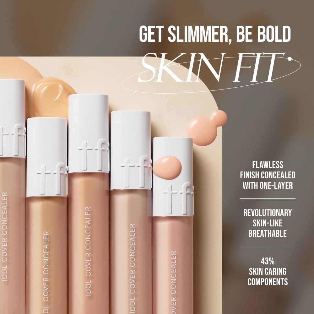 TFIT Idol Cover Concealer close-up finish reveals crease-free, lightweight texture.