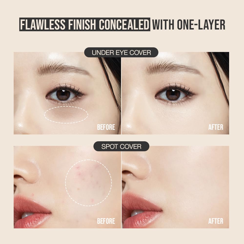 TFIT Idol Cover Concealer under-eye swatch highlights coverage for dark circles.