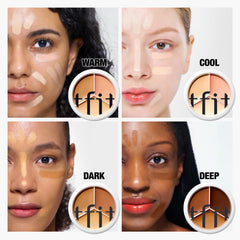 TFIT concealer application under-eye demonstrates brightening and coverage