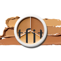 TFIT Multi-Use Pot Concealer Triple-Palette packaging shown in a sleek compact for on-the-go cover