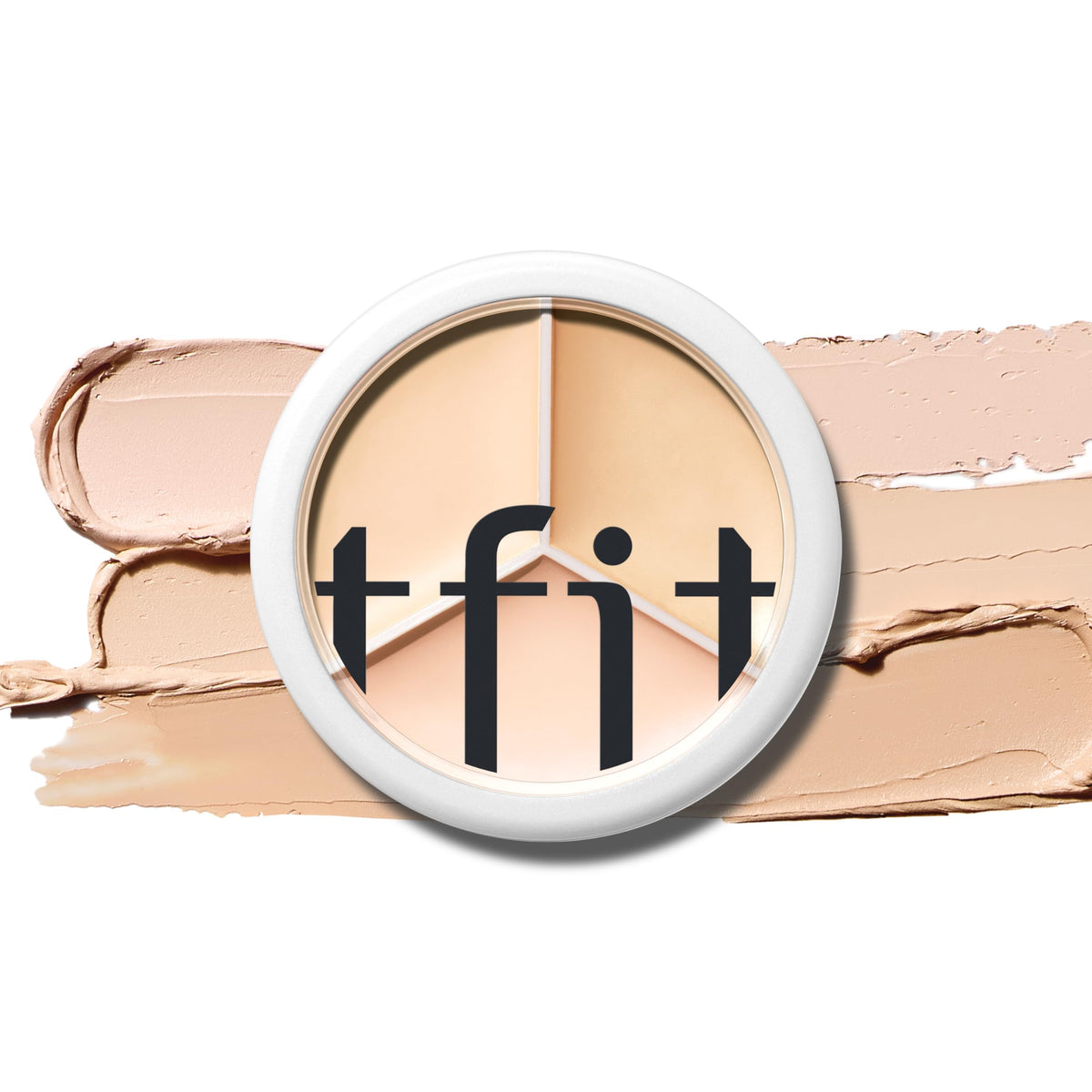TFIT Multi-Use Pot Concealer triple-palette swatches show full-coverage options for light skin