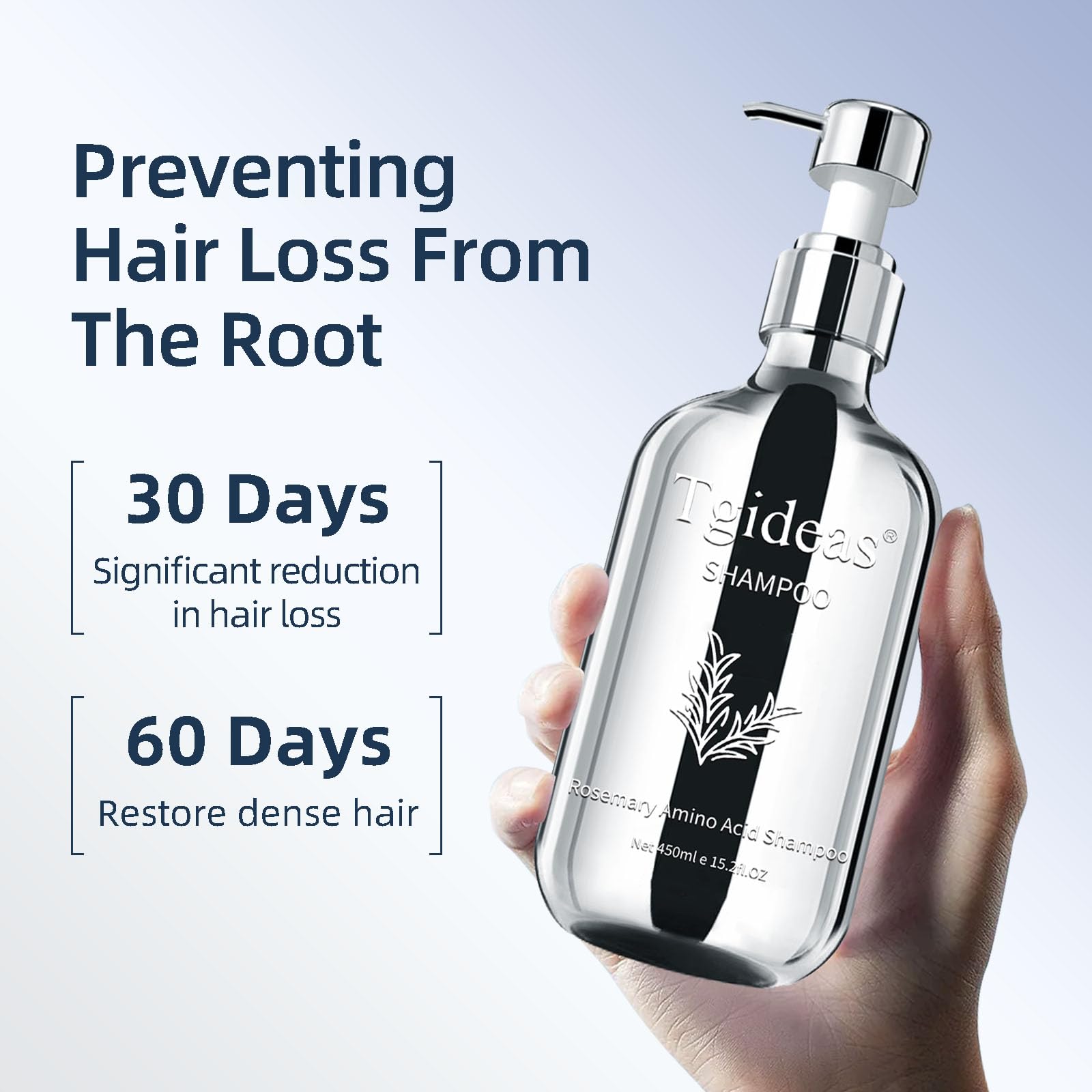 Tgideas Organic Biotin & Rosemary Shampoo lather highlights nourishing feel for stronger strands.