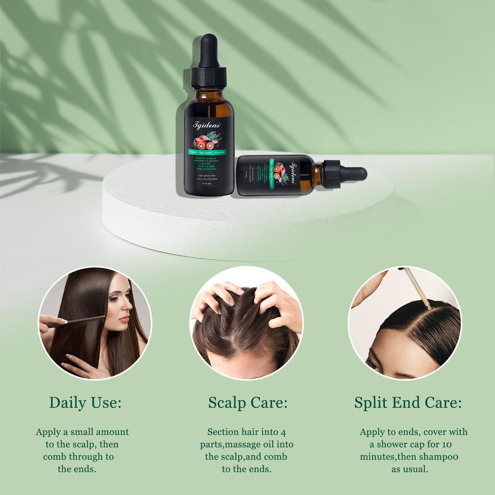 Tgideas Rosemary Batana Oil on scalp delivers soothing hydration during routine care.