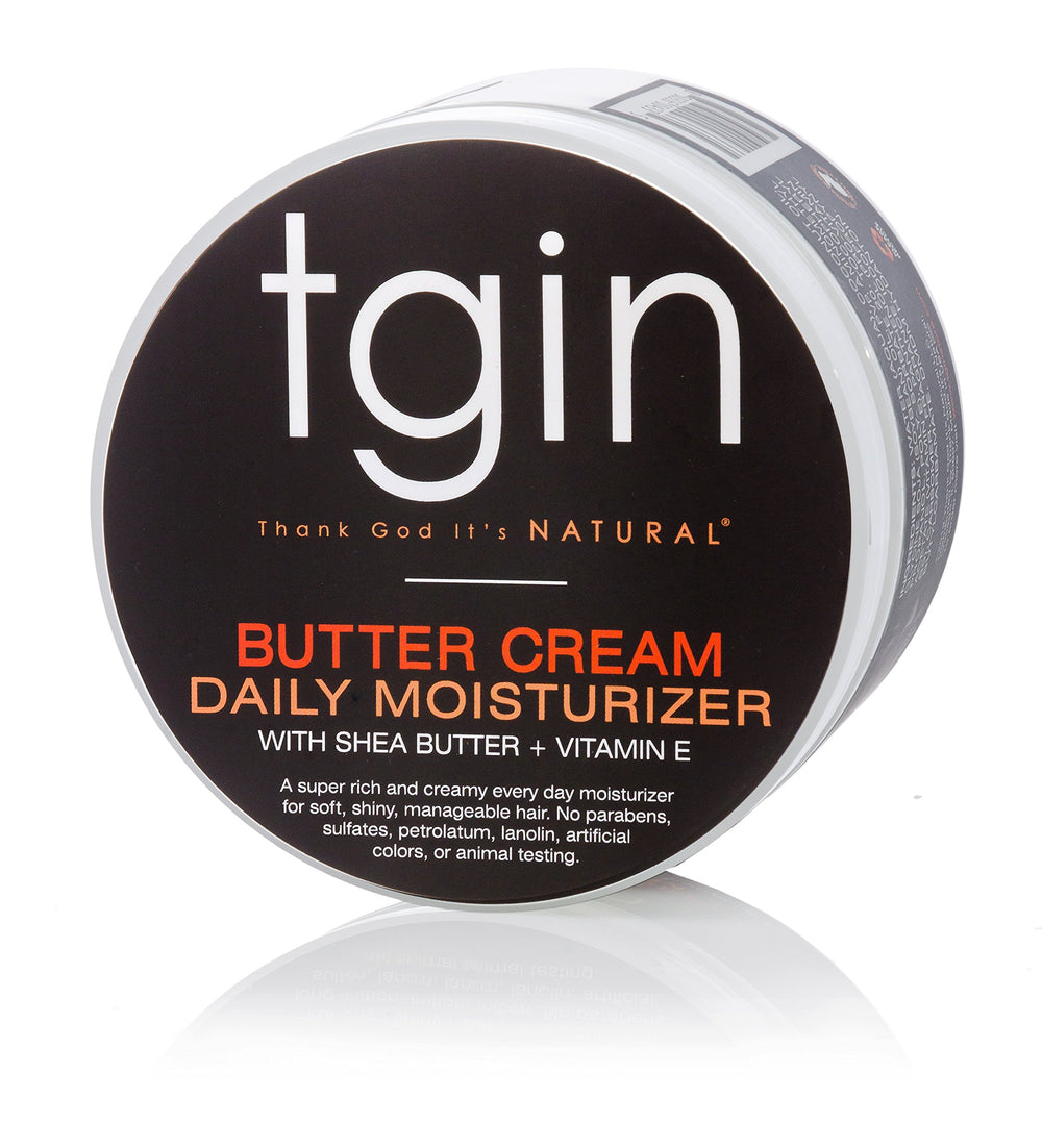 tgin butter-cream daily moisturizer jar close-up highlighting creamy texture and shine.
