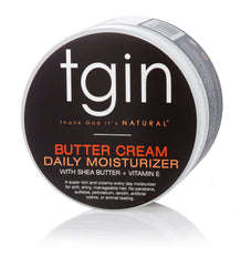 tgin butter-cream daily moisturizer jar close-up highlighting creamy texture and shine.