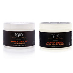 tgin Butter Cream Daily Moisturizer jar closeup shows rich hydration for curls
